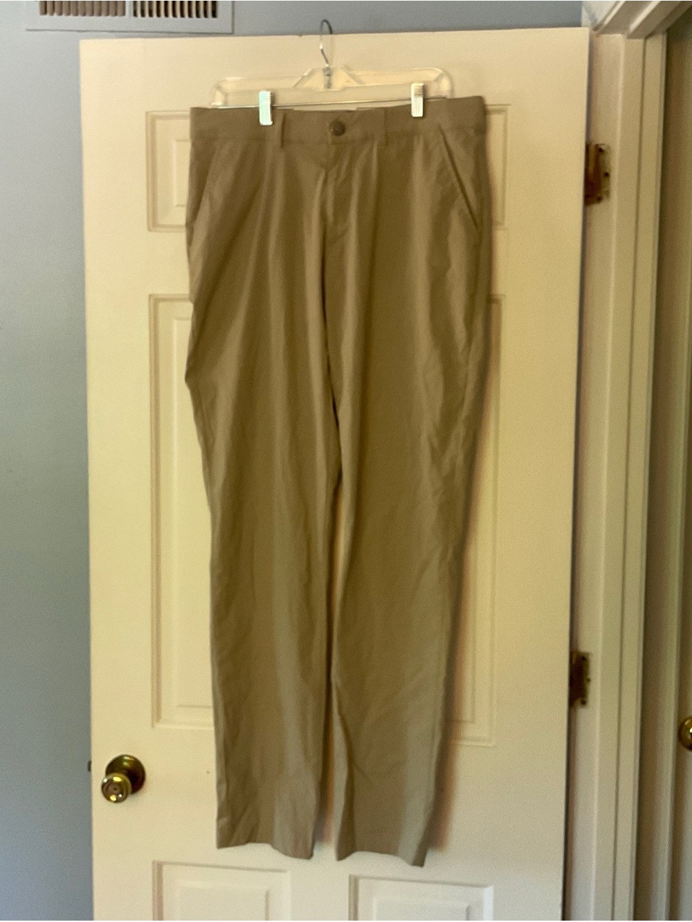 American Tall Men's Pants 34x36 Khaki Beige Stretch Nylon Spandex Work Office